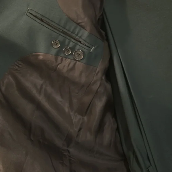 Forest green suit 46R wool blend - Picture 8 of 11